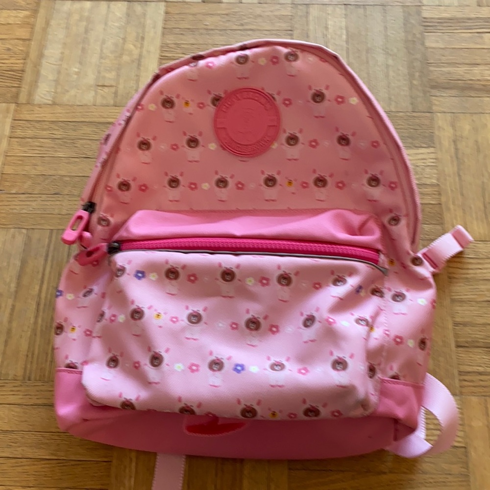 Linefriends kids backpack pink kindergarten prek 1st